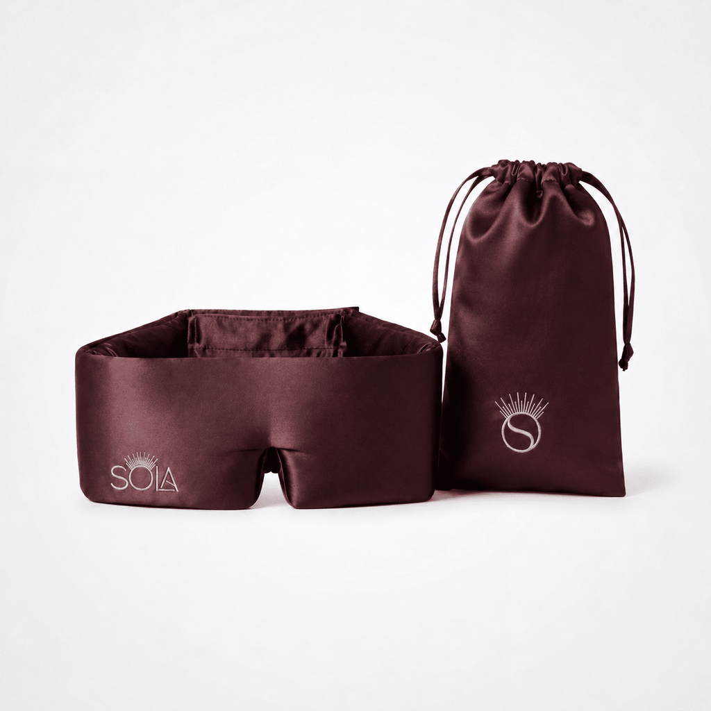 Mulberry Silk Sleep Mask - Sola Eclipse Blackout Sleep Mask for Deeper Sleep - Sola Wellness